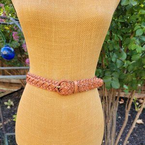 Talbots Natural Leather Braided Belt